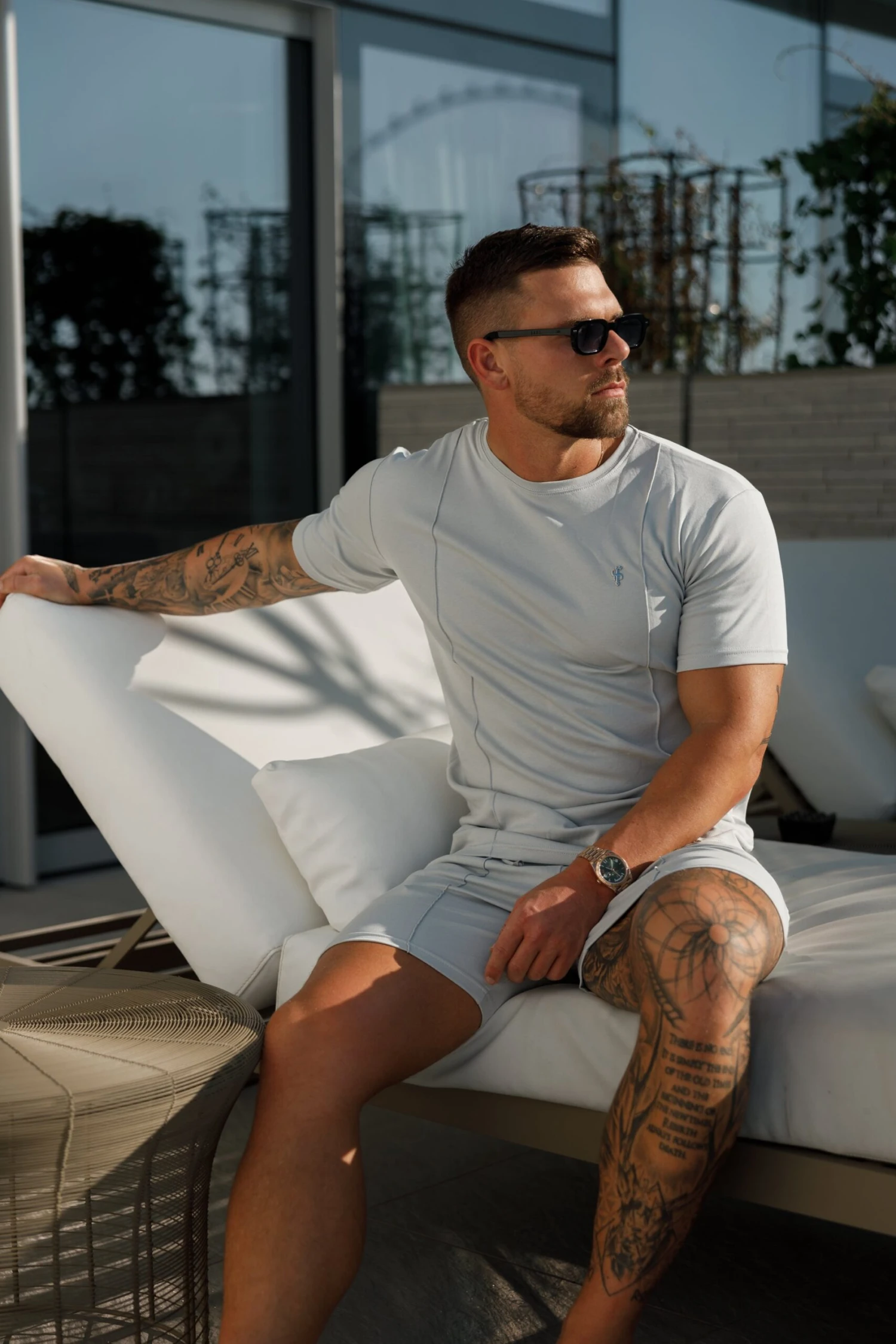 Father Sons Light Grey / Silver Crew T Shirt With Pintuck Detail - FSH1049 - Image 3