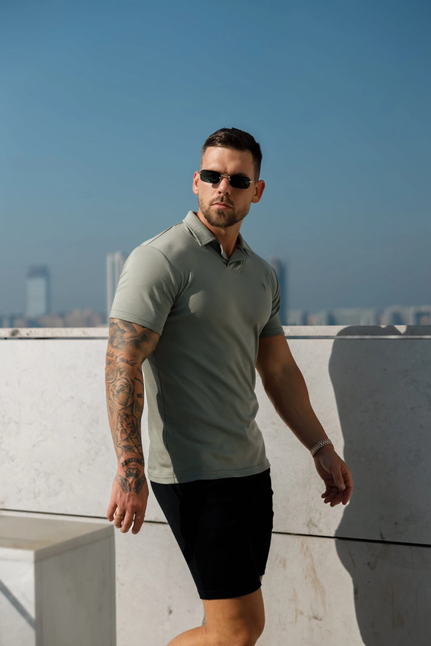 Father Sons Classic Olive Polo Shirt With Revere Collar - FSH1065 - Image 10