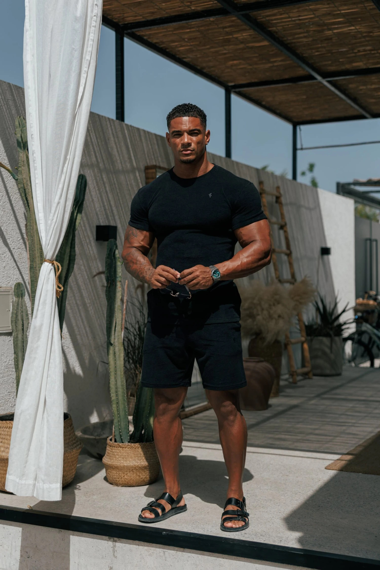 Father Sons Black Towelling Shorts - FSH817 - Image 10