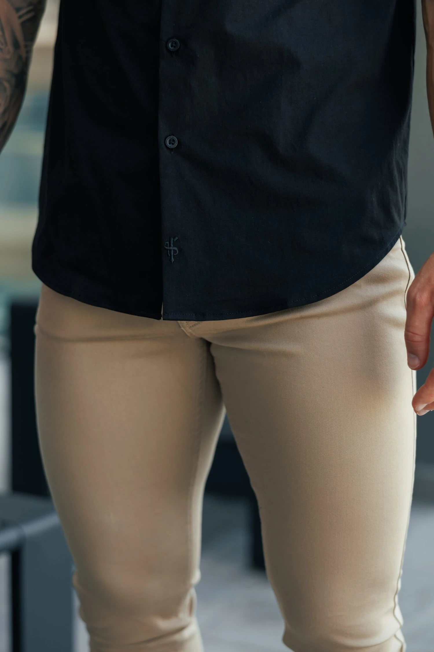 Father Sons Boxy Stretch Black Short Sleeve With 2 Chest Pockets Ad Flaps- FS1097 - Image 9