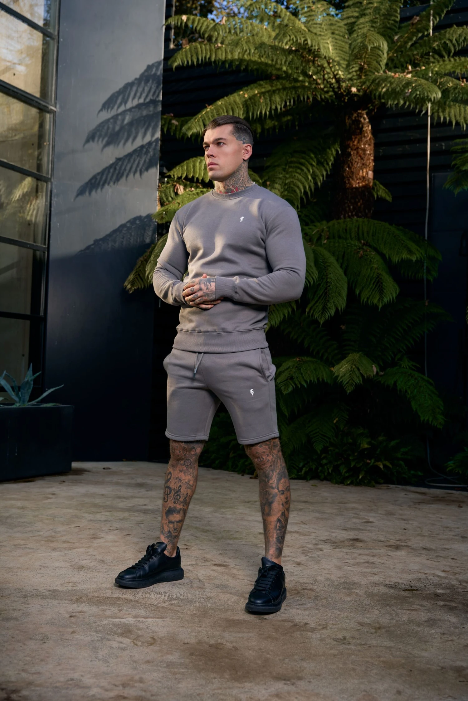 FS Plain Charcoal Shorts With FS Branding - FSH1205 - Image 2