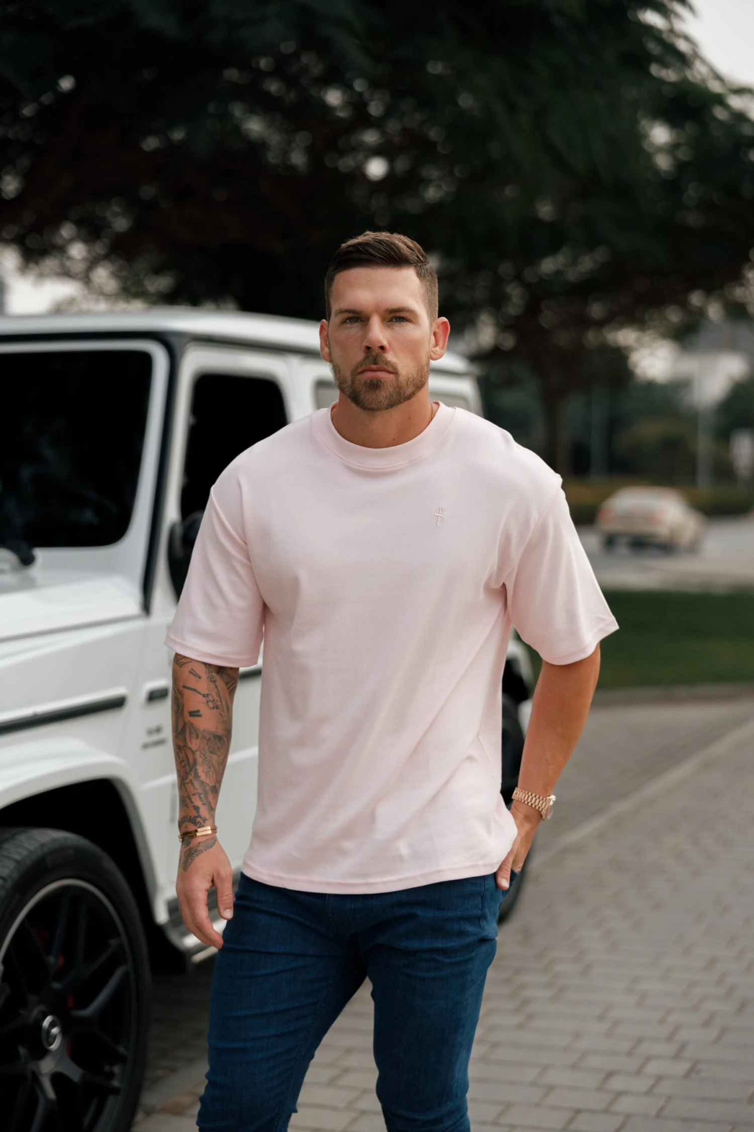 Father Sons Classic Pink Oversized Crew T Shirt - FSH870 - Image 2