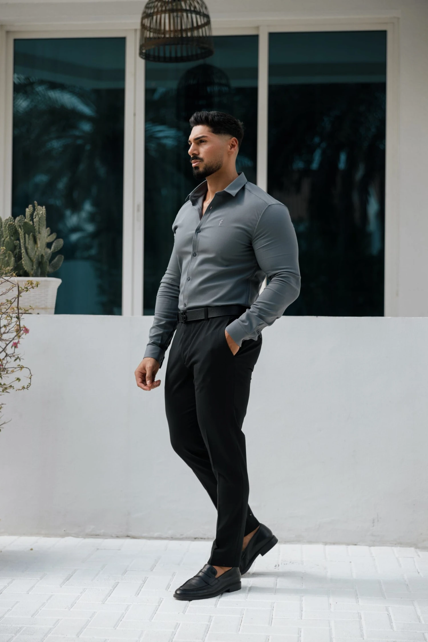 Father Sons Super Slim Scuba Gunmetal Long Sleeve Stretch - FS1033 - Image 2