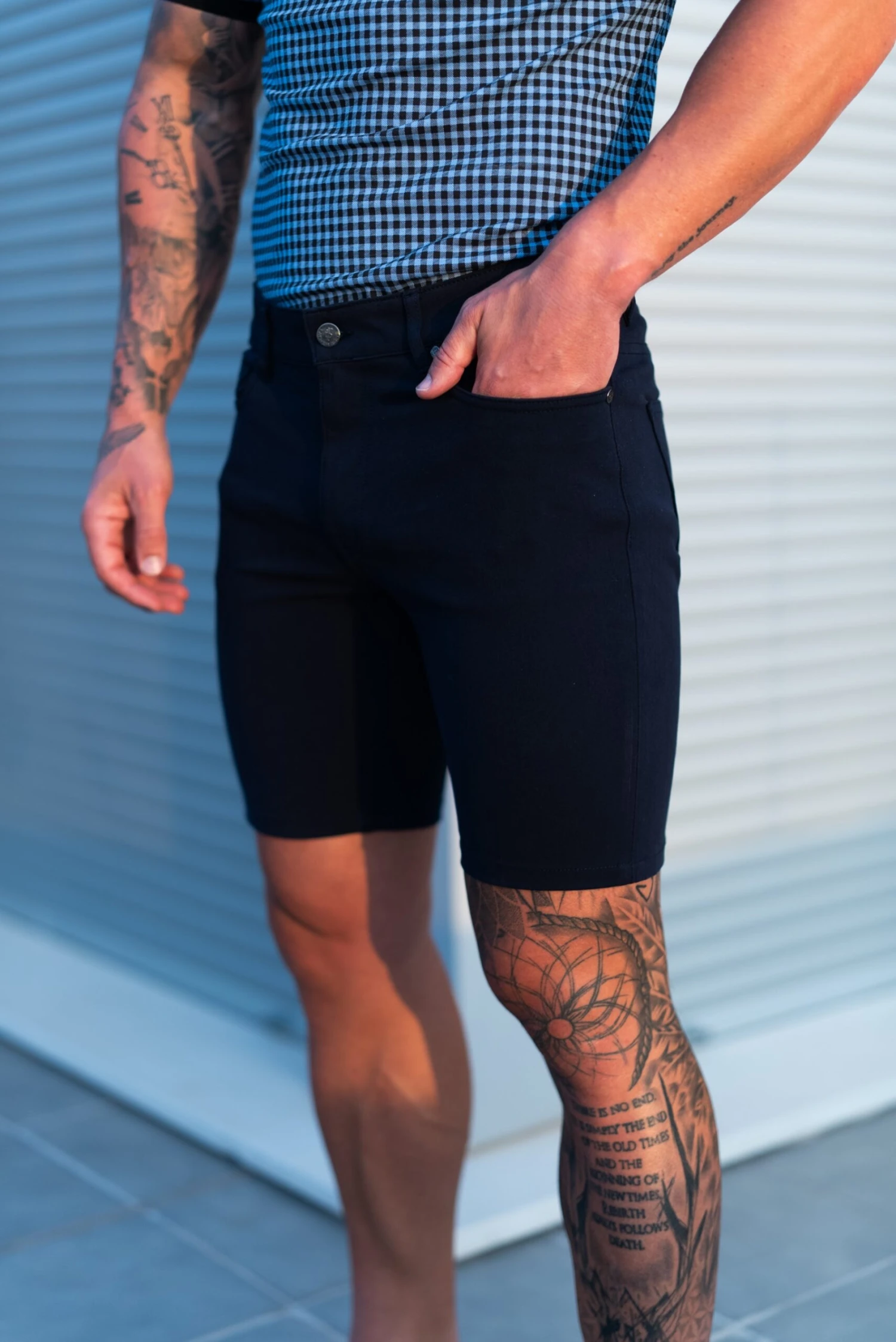 Father Sons Ultra Stretch Navy Denim Shorts - FSJS004