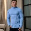 Father Sons Classic Light Blue Ribbed Knit Roll-neck Jumper - FSH1301