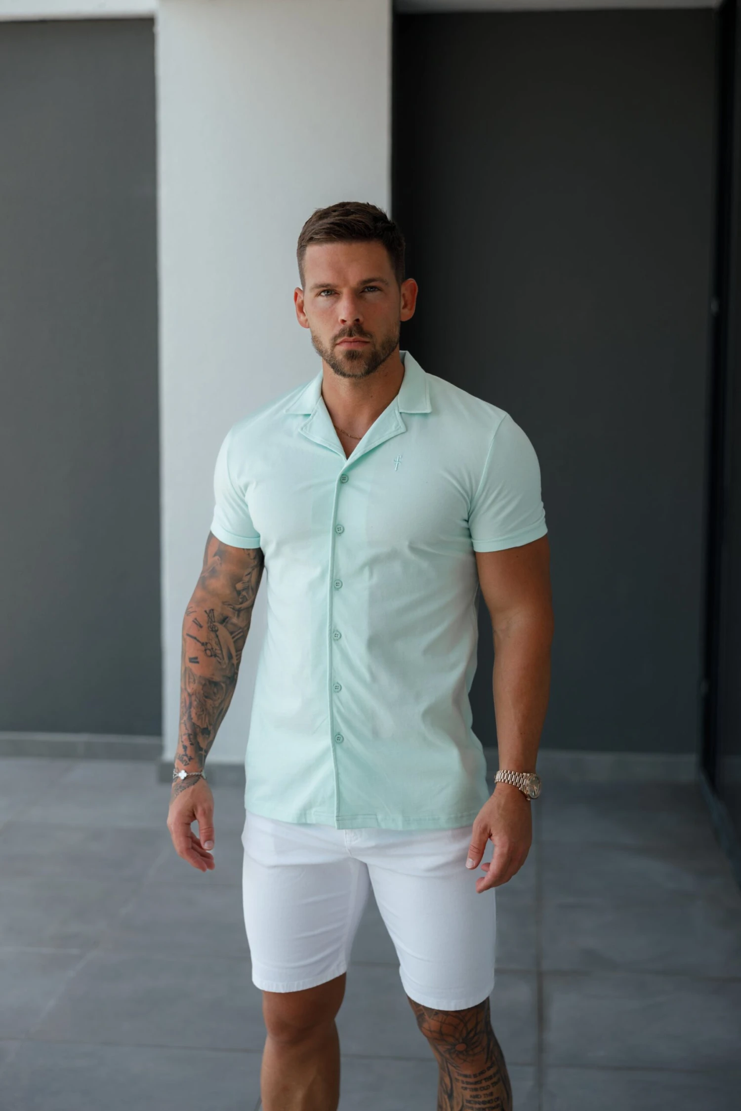 Father Sons Stretch Mint Pique Revere Shirt Short Sleeve - FSH1078 - Image 5