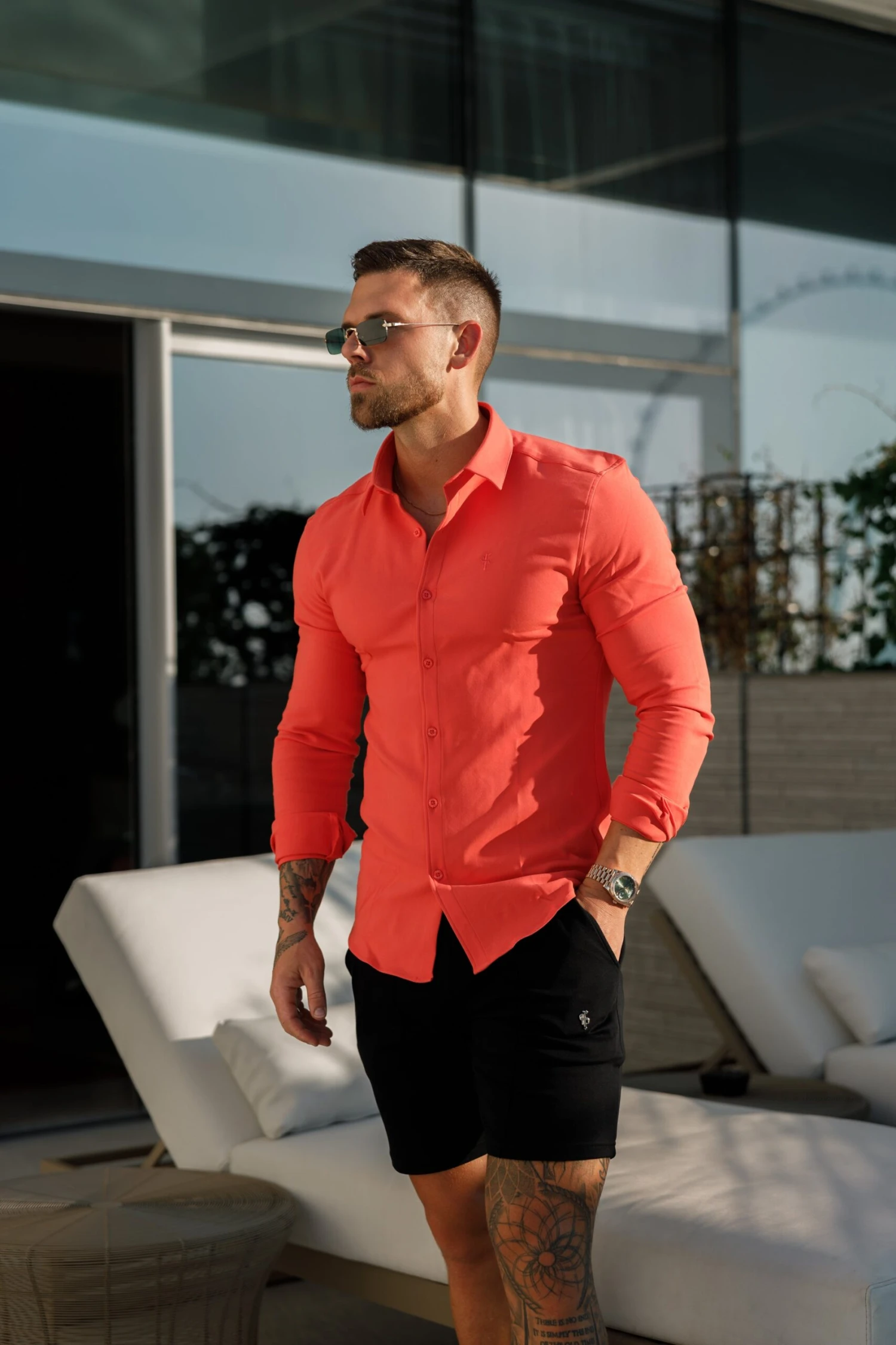 Father Sons Super Slim Scuba Coral Long Sleeve Stretch - FS1031 - Image 4