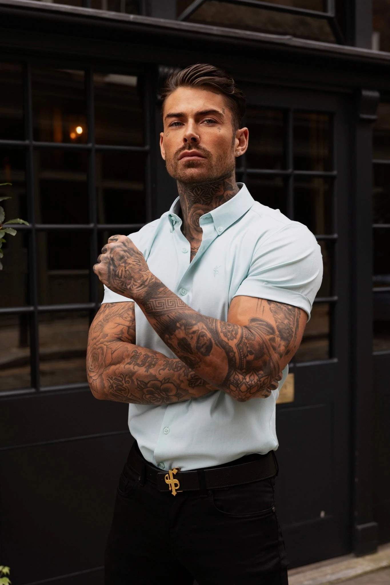 Father Sons Classic Stretch Oxford Short Sleeve Mint - FS1011 - Image 5