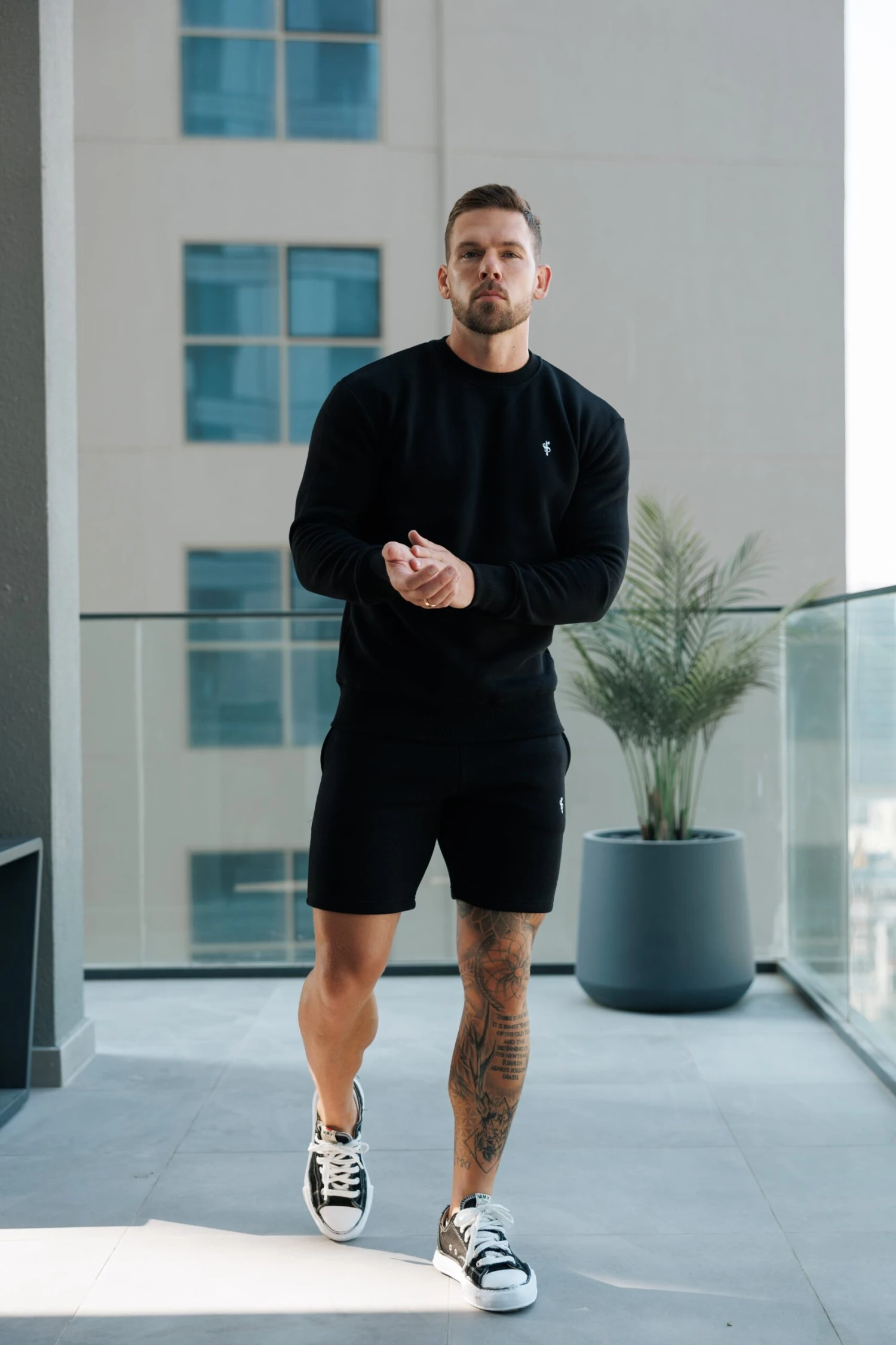 FS Plain Black Shorts With FS Branding - FSH1201 - Image 4