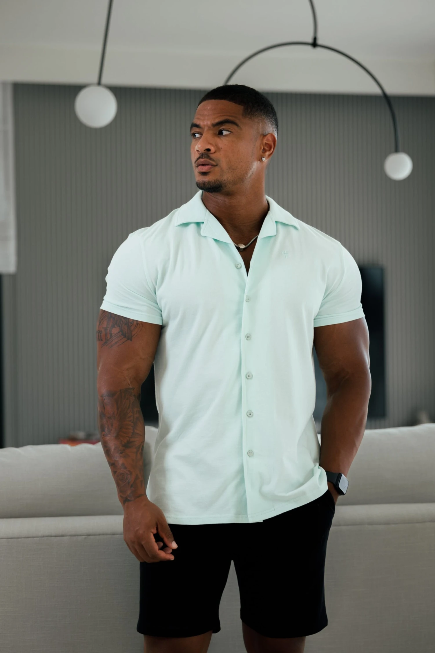 Father Sons Stretch Mint Pique Revere Shirt Short Sleeve - FSH1078 - Image 6