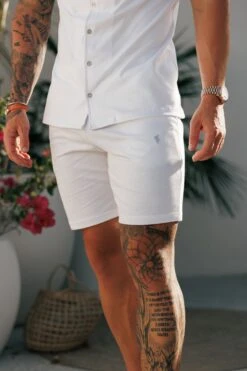 Father Sons White Pique Shorts - FSH1360