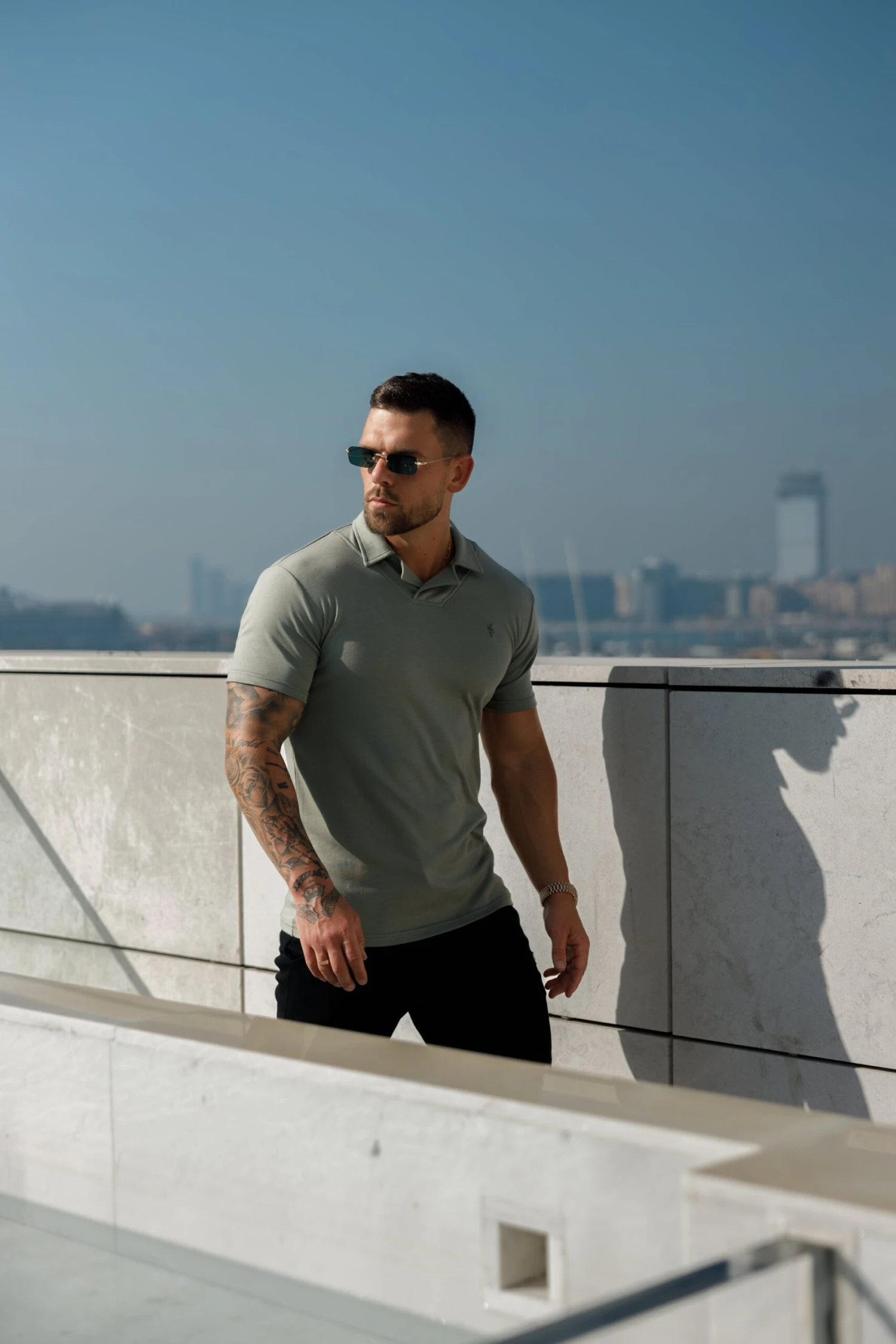 Father Sons Classic Olive Polo Shirt With Revere Collar - FSH1065 - Image 8