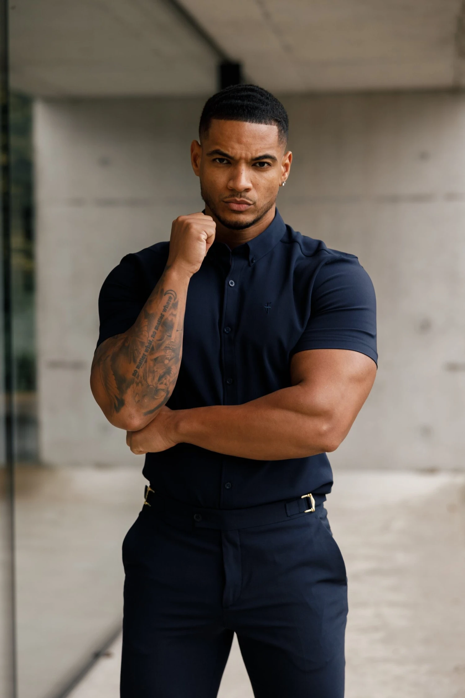 Father Sons Super Slim Scuba Navy Short Sleeve Stretch - FS832 - Image 3