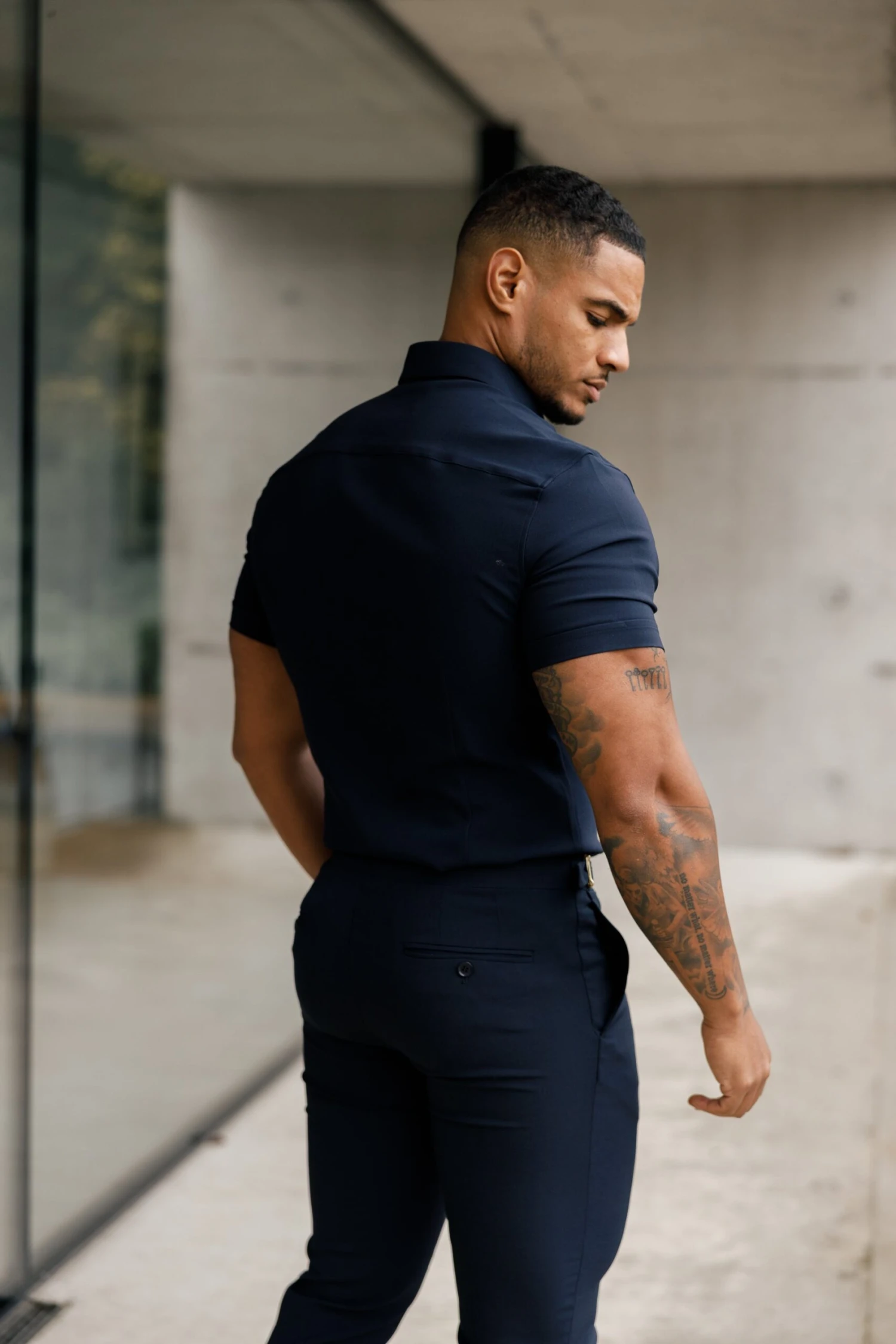 Father Sons Super Slim Scuba Navy Short Sleeve Stretch - FS832 - Image 7