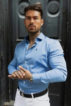 FS Relaxed Indigo Blue Long Sleeve With Cutaway Collar - FS1081