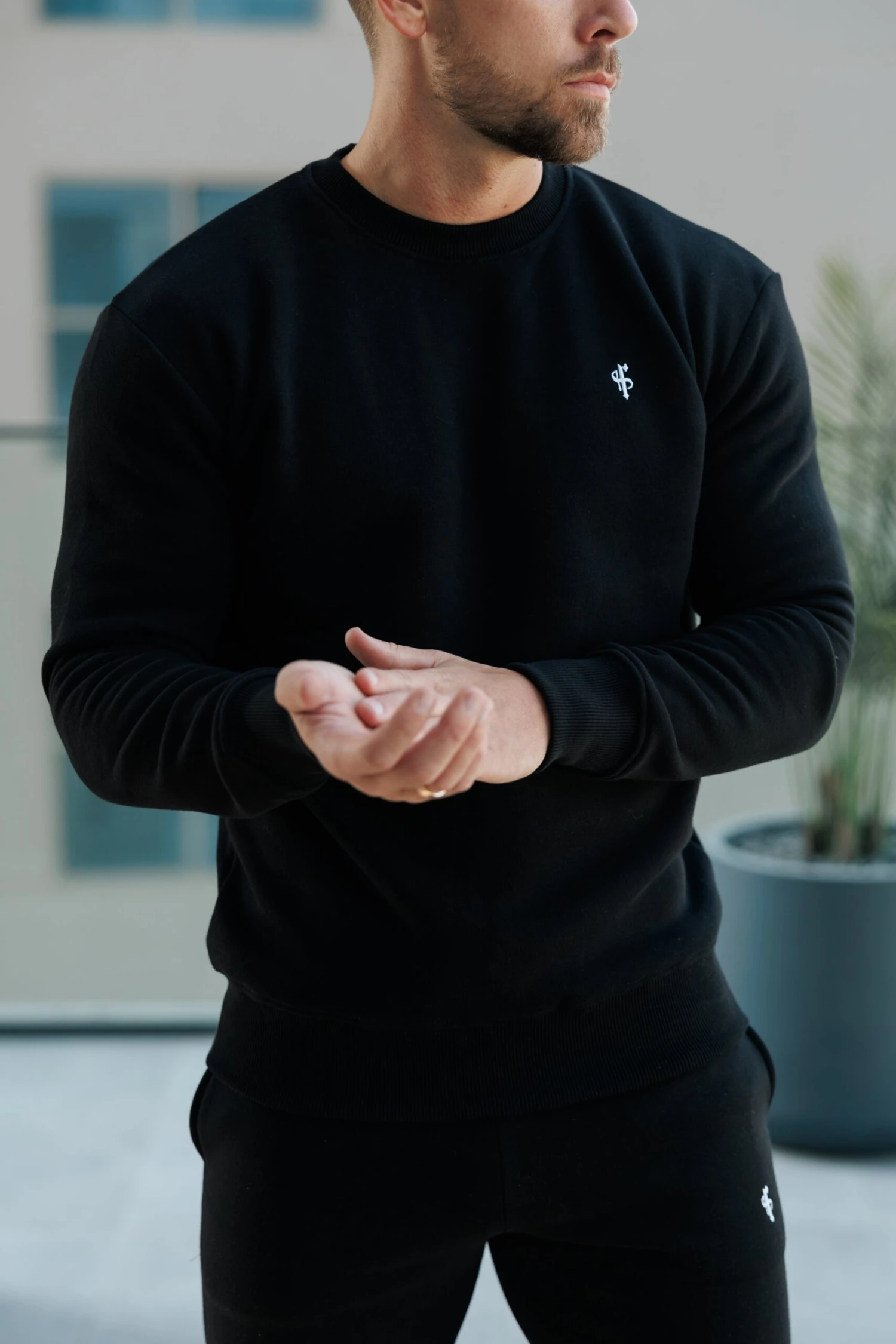 FS Plain Black Crew Jumper With FS Branding - FSH1183 - Image 11