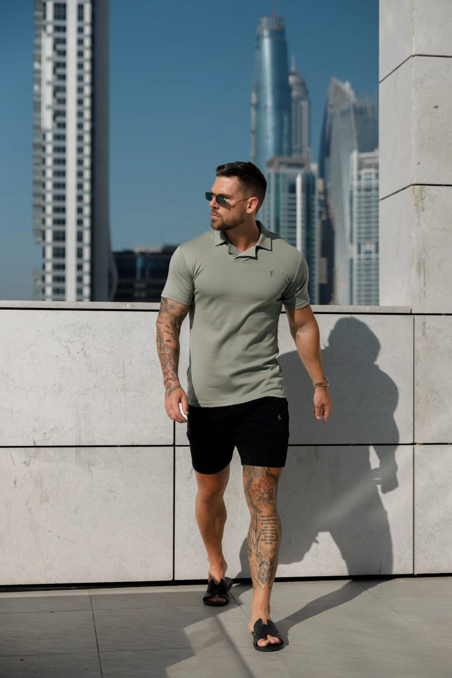 Father Sons Classic Olive Polo Shirt With Revere Collar - FSH1065 - Image 6