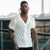 Father Sons Crochet Shirt Cream Short Sleeve - FSJ078