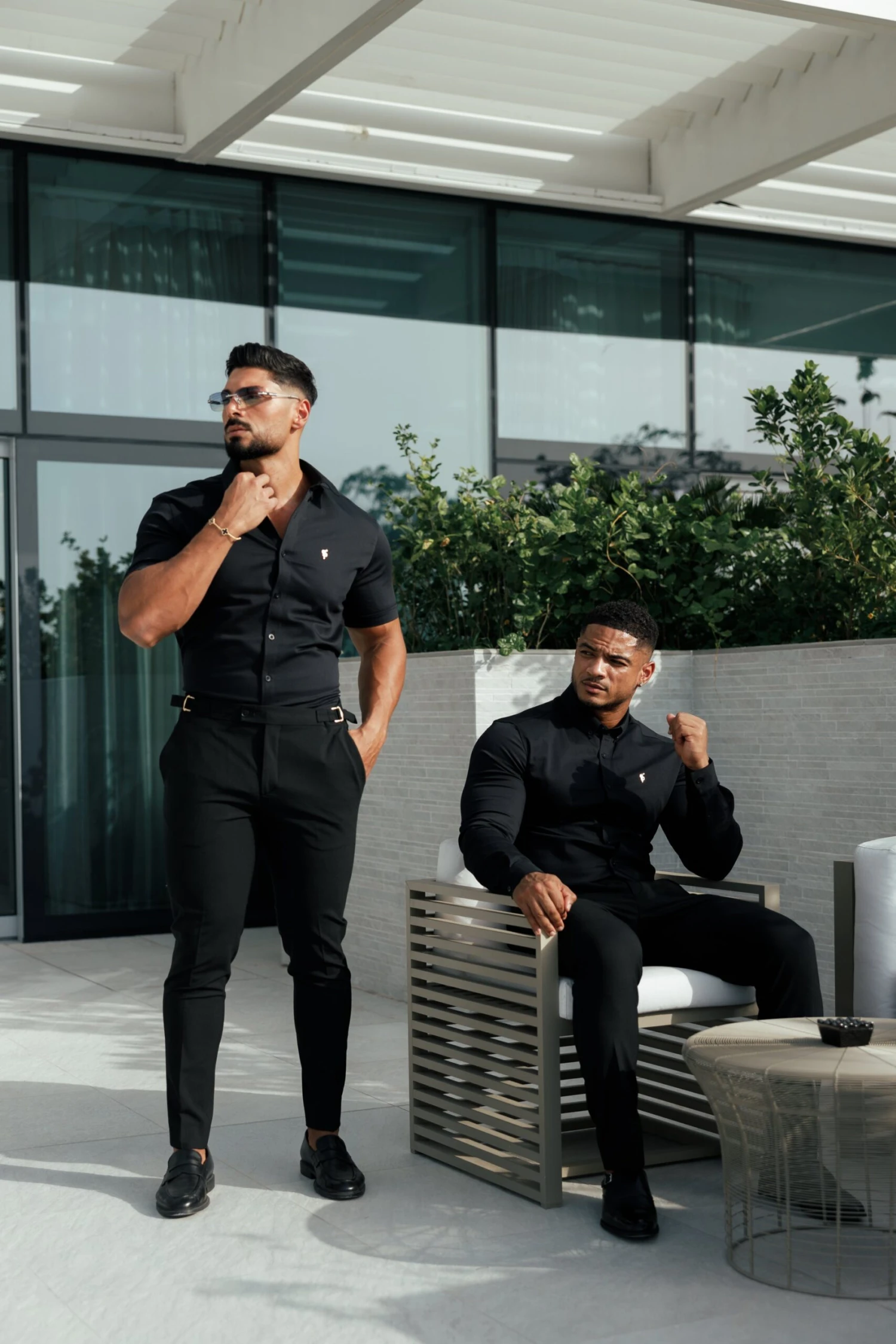 Father Sons Slim Formal Black Stretch Trousers With Gold Waist Adjusters - FST036 - Image 15