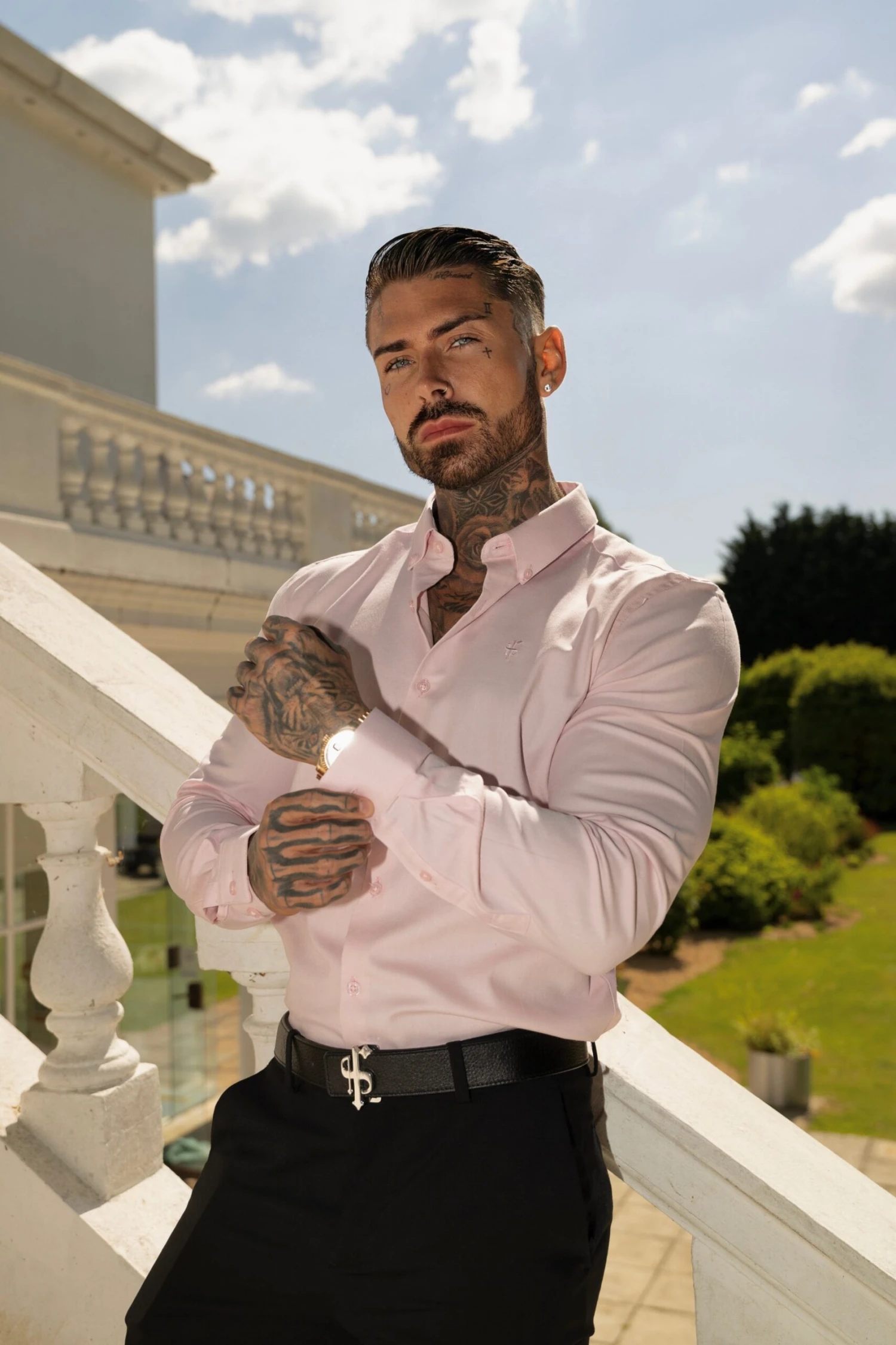 Father Sons Classic Stretch Oxford Long Sleeve Pink - FS1016 - Image 2