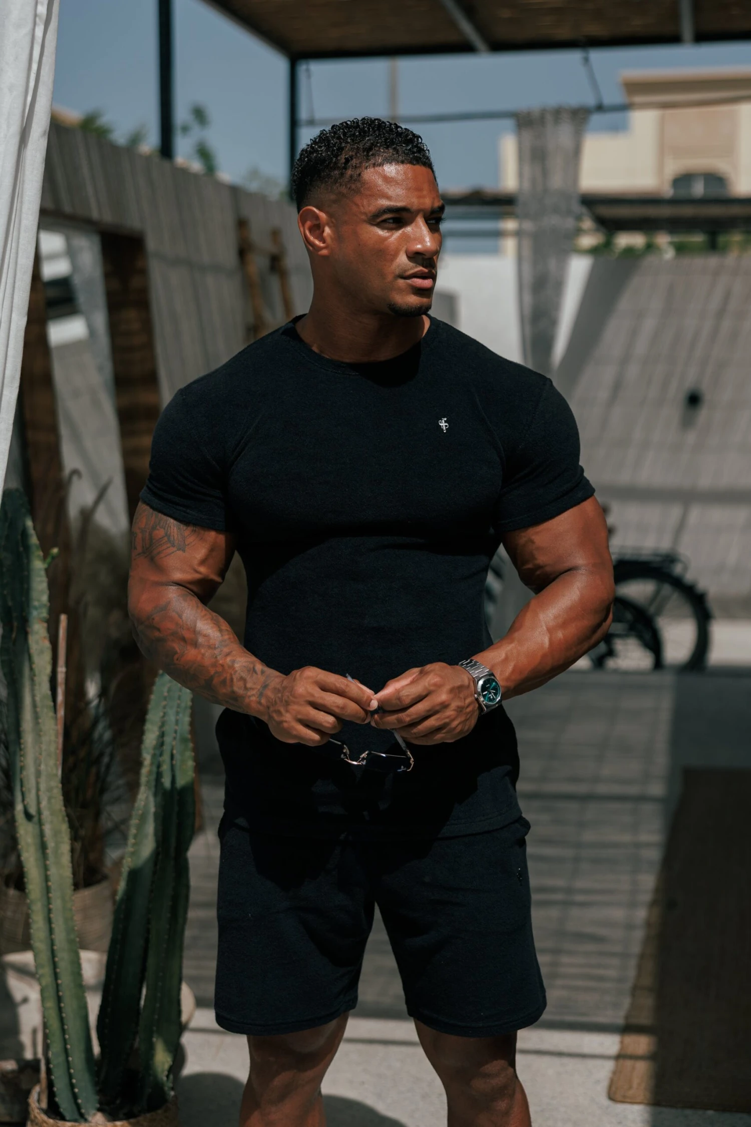 Father Sons Black Towelling Shorts - FSH817 - Image 3