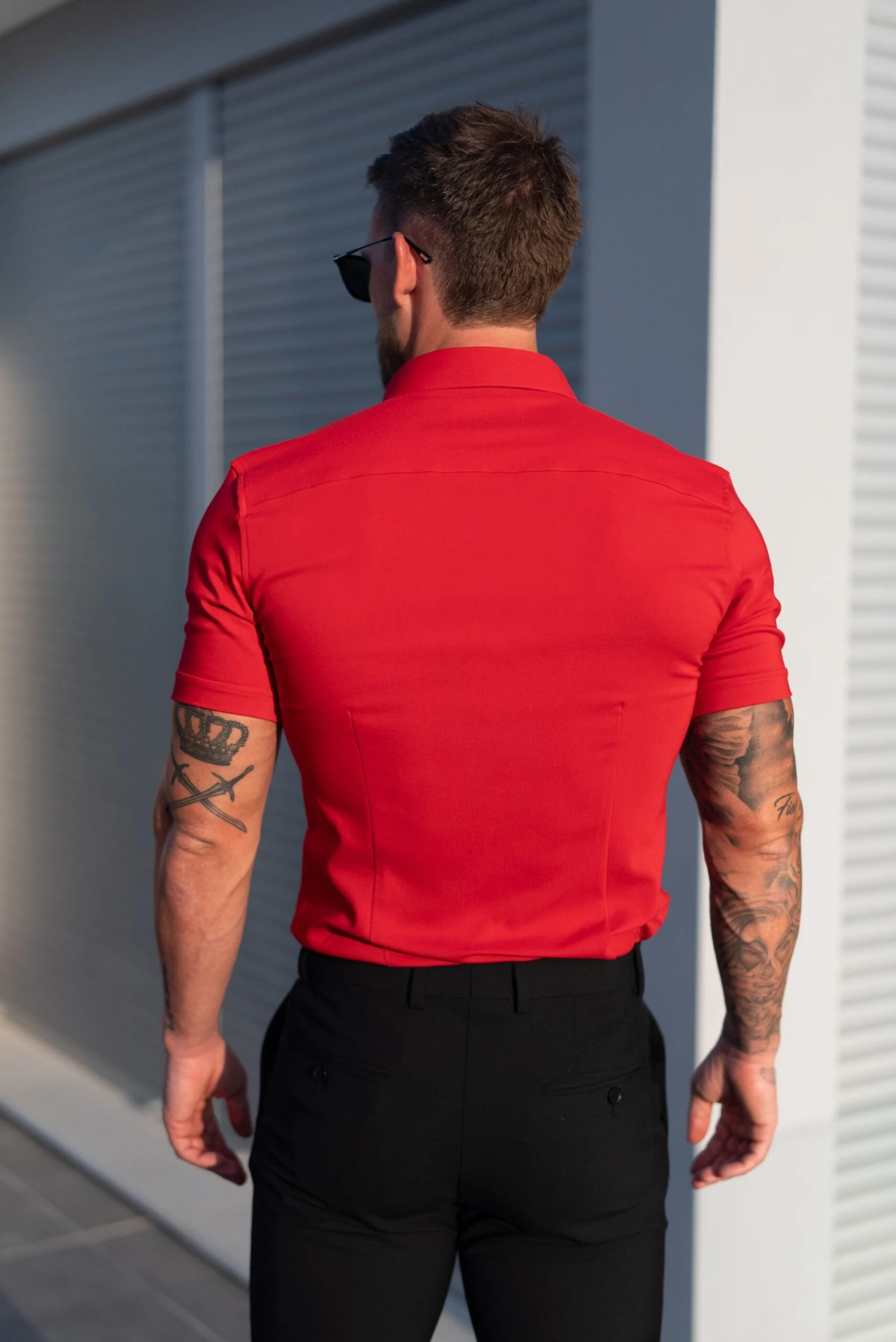 FS Super Slim SS Postbox Red Scuba With Button Down Collar - FS1189 - Image 6