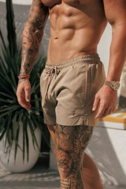 Father Sons Taupe / Silver Swim Shorts - FSH1318 (PRE ORDER 11TH JULY)