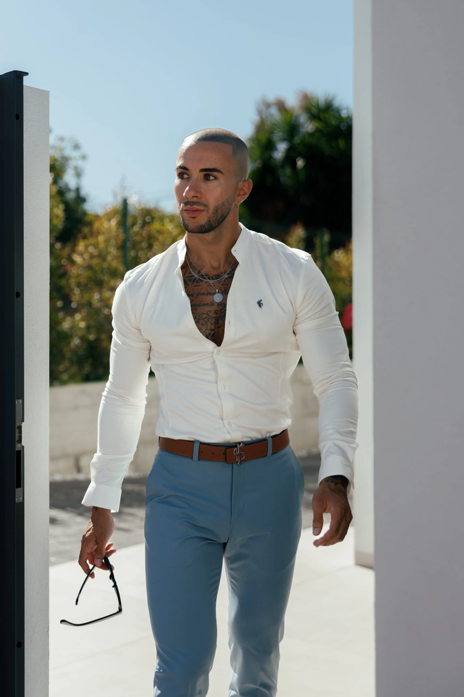 Father Sons Slim Formal Airforce Blue Stretch Trousers - FST025 - Image 8