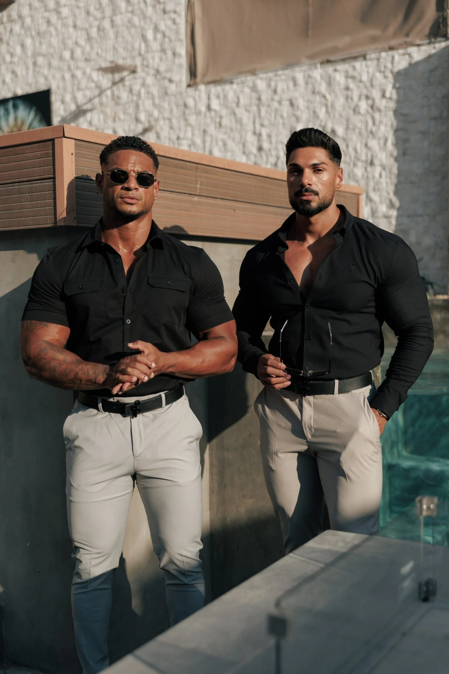 Father Sons Boxy Stretch Black Short Sleeve With 2 Chest Pockets Ad Flaps- FS1097 - Image 6