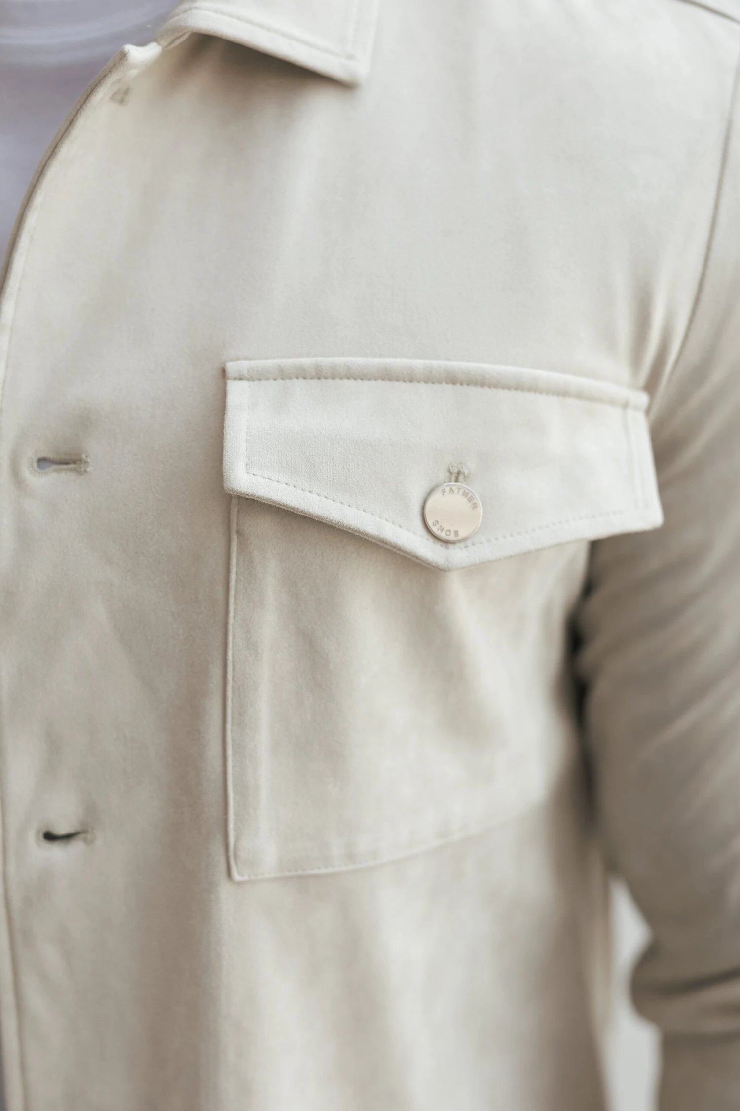 FS Suede Feel Button Up Jacket Light Grey / Silver - FSN220 - Image 6