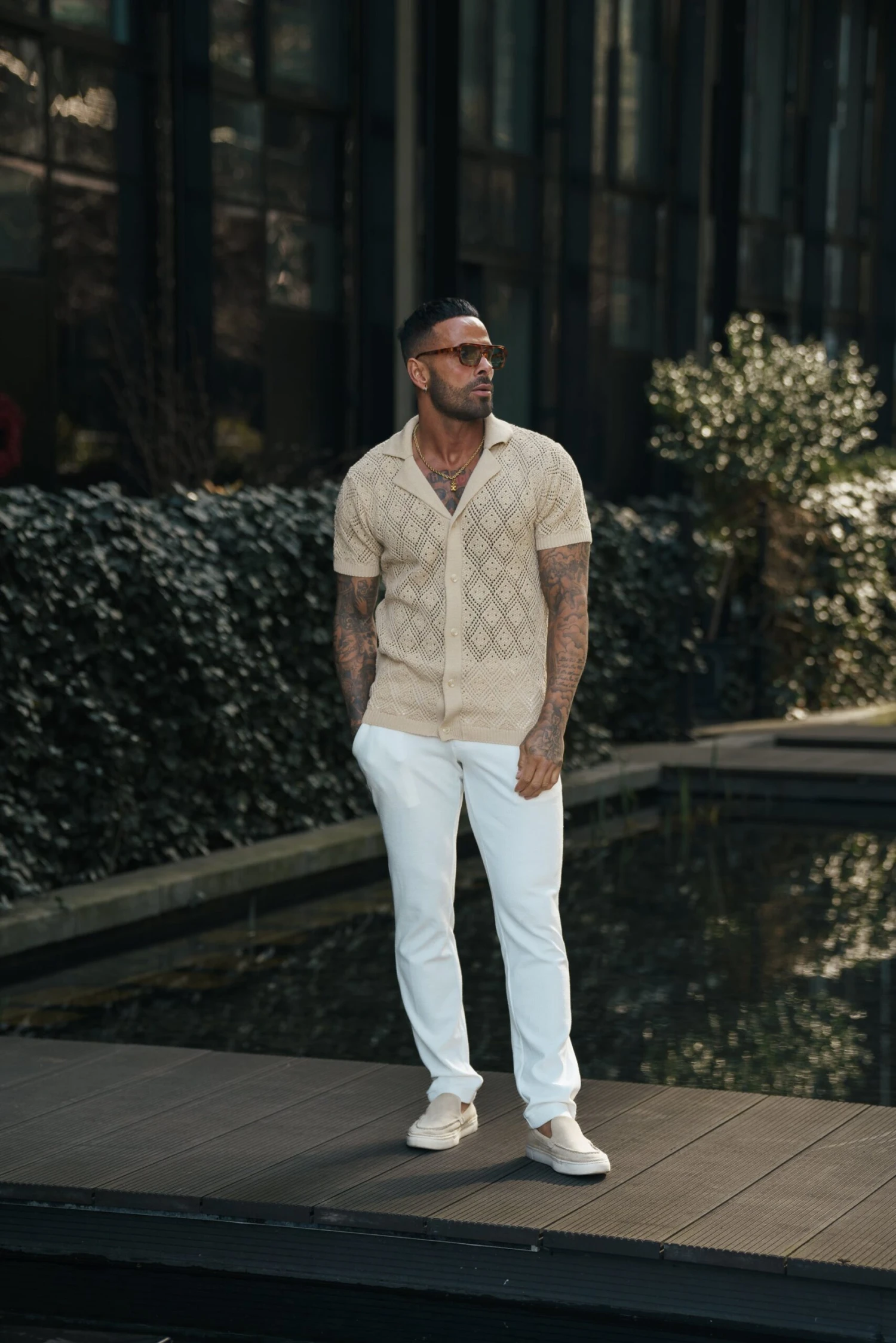 Father Sons Crochet Shirt Honesty Beige Short Sleeve - FSJ076 - Image 5