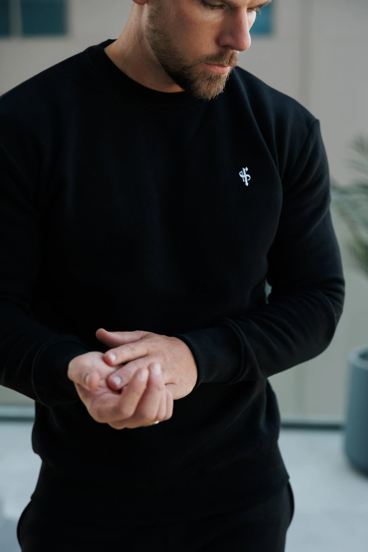 FS Plain Black Crew Jumper With FS Branding - FSH1183 - Image 9