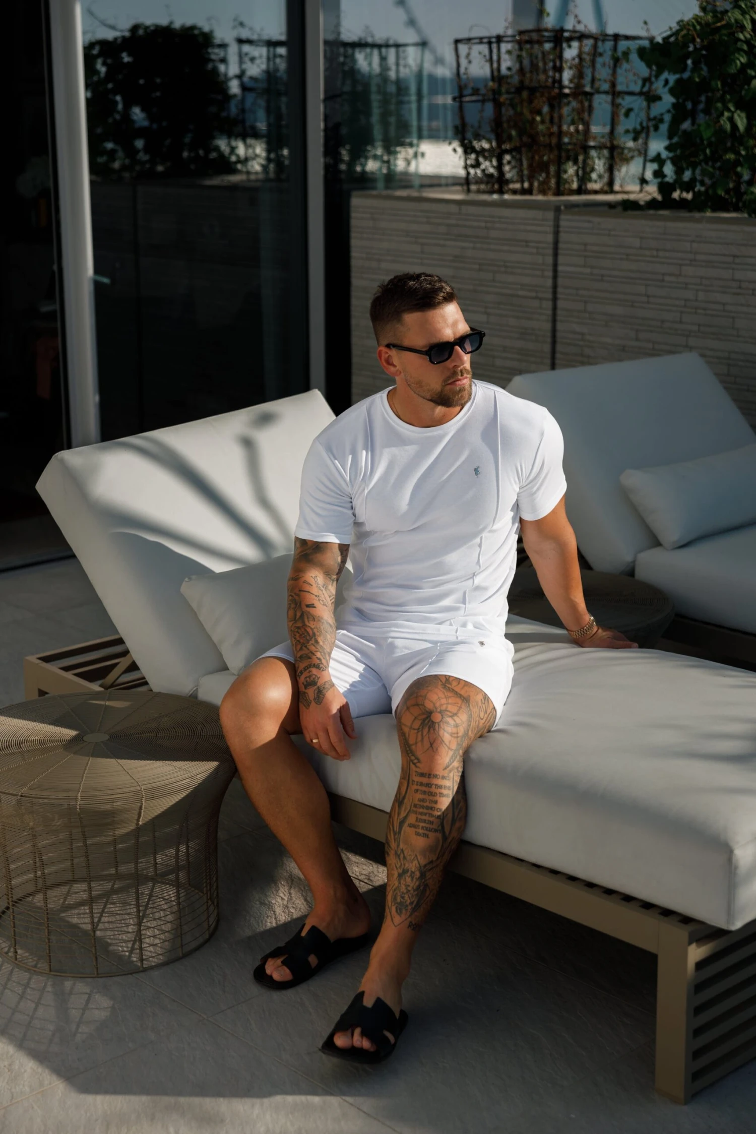 Father Sons White / Silver Elasticated Drawstring Pintuck Shorts - FSH1054 - Image 5