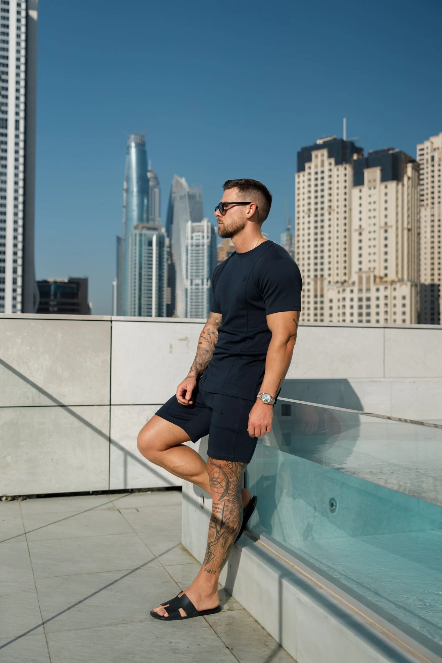 Father Sons Navy Elasticated Drawstring Pintuck Shorts - FSH1056 - Image 8