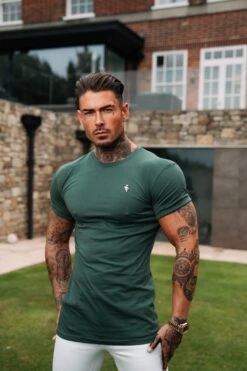 Father Sons Classic Forest Green Crew With Gold Metal Emblem Decal - FSH838