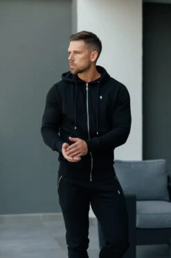 FS Black / Silver Full Zip Hoodie With Pockets - FSH1247