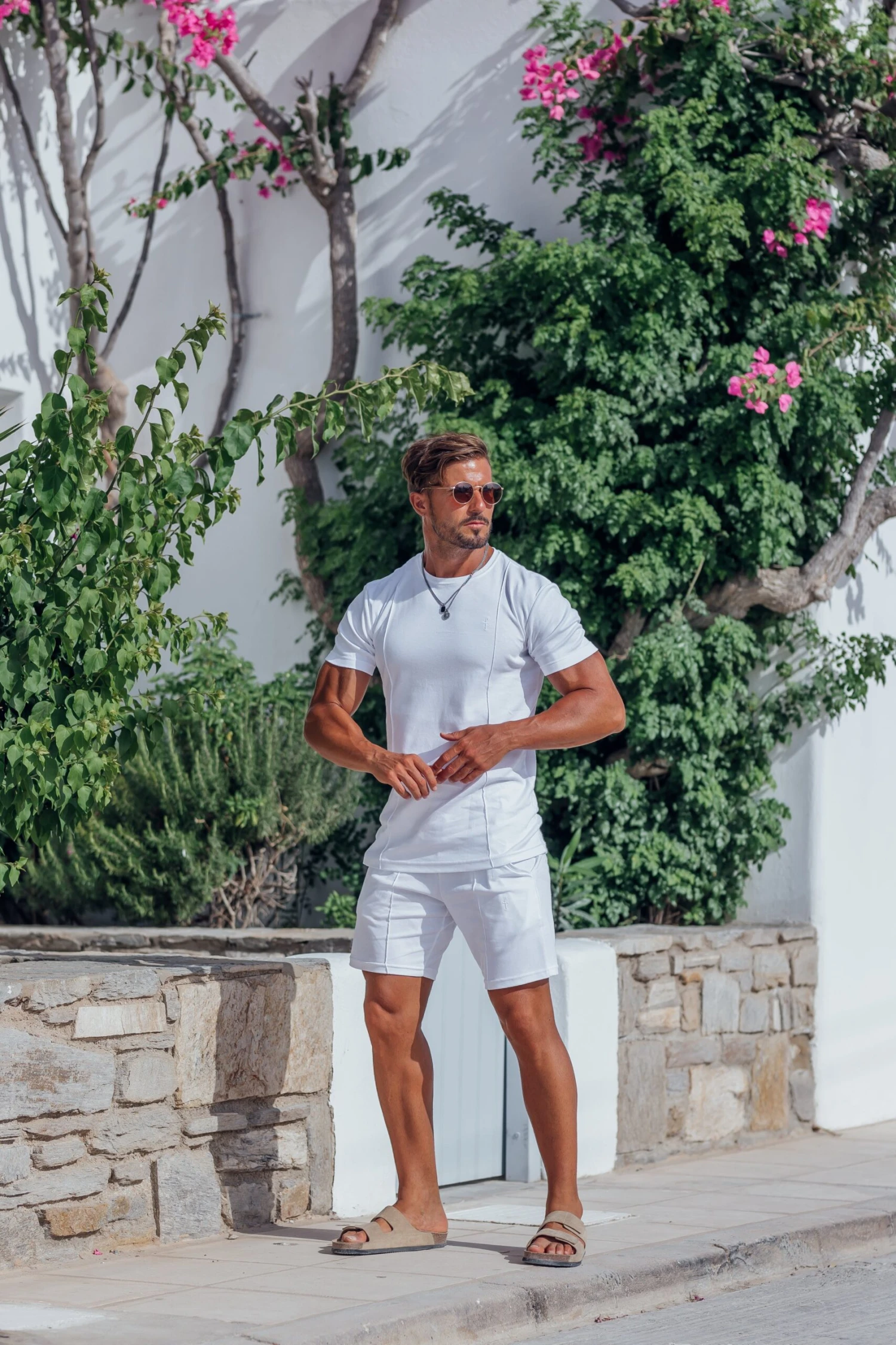 Father Sons White Crew T Shirt With Pintuck Detail - FSH1047 - Image 7