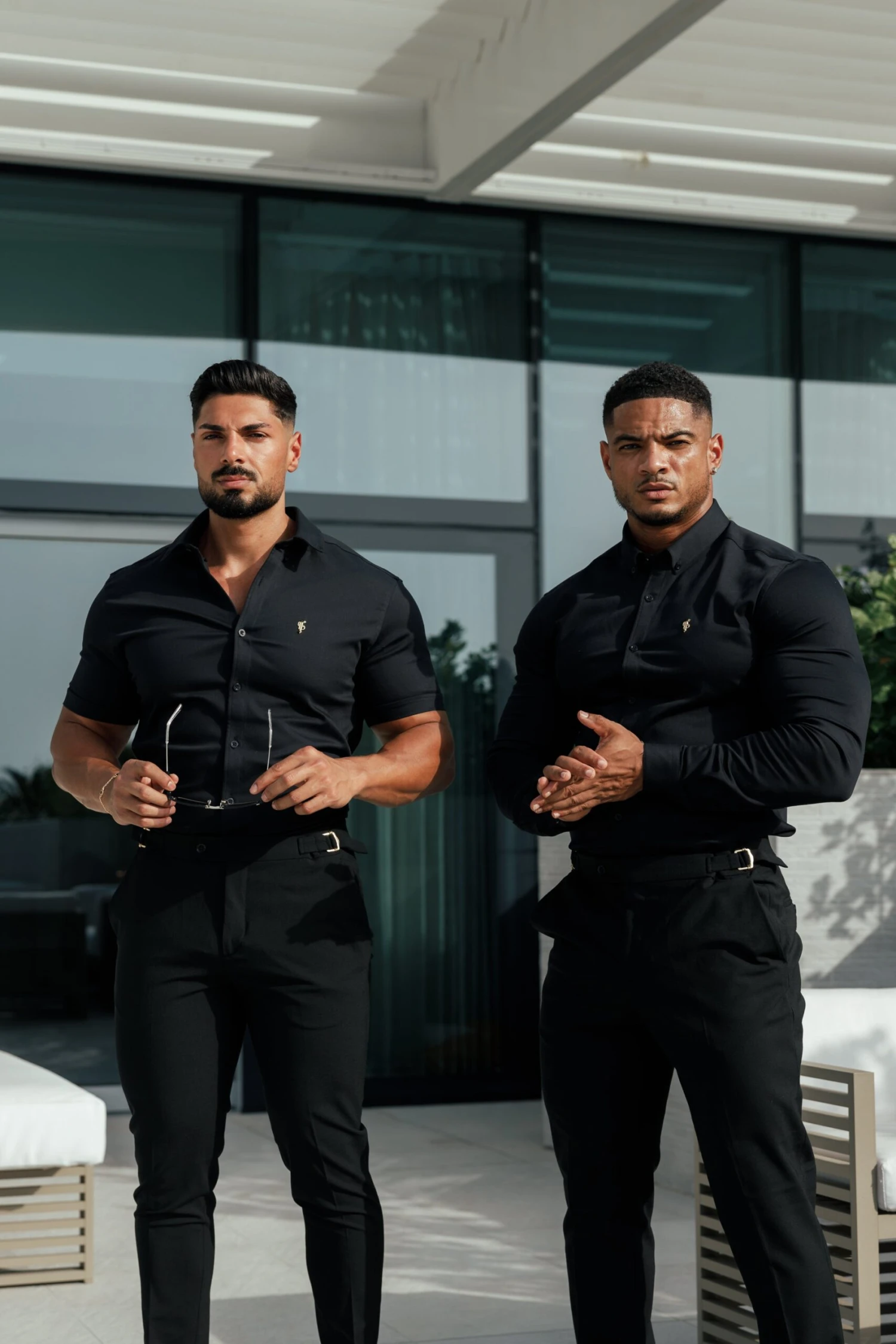 Father Sons Slim Formal Black Stretch Trousers With Gold Waist Adjusters - FST036 - Image 14