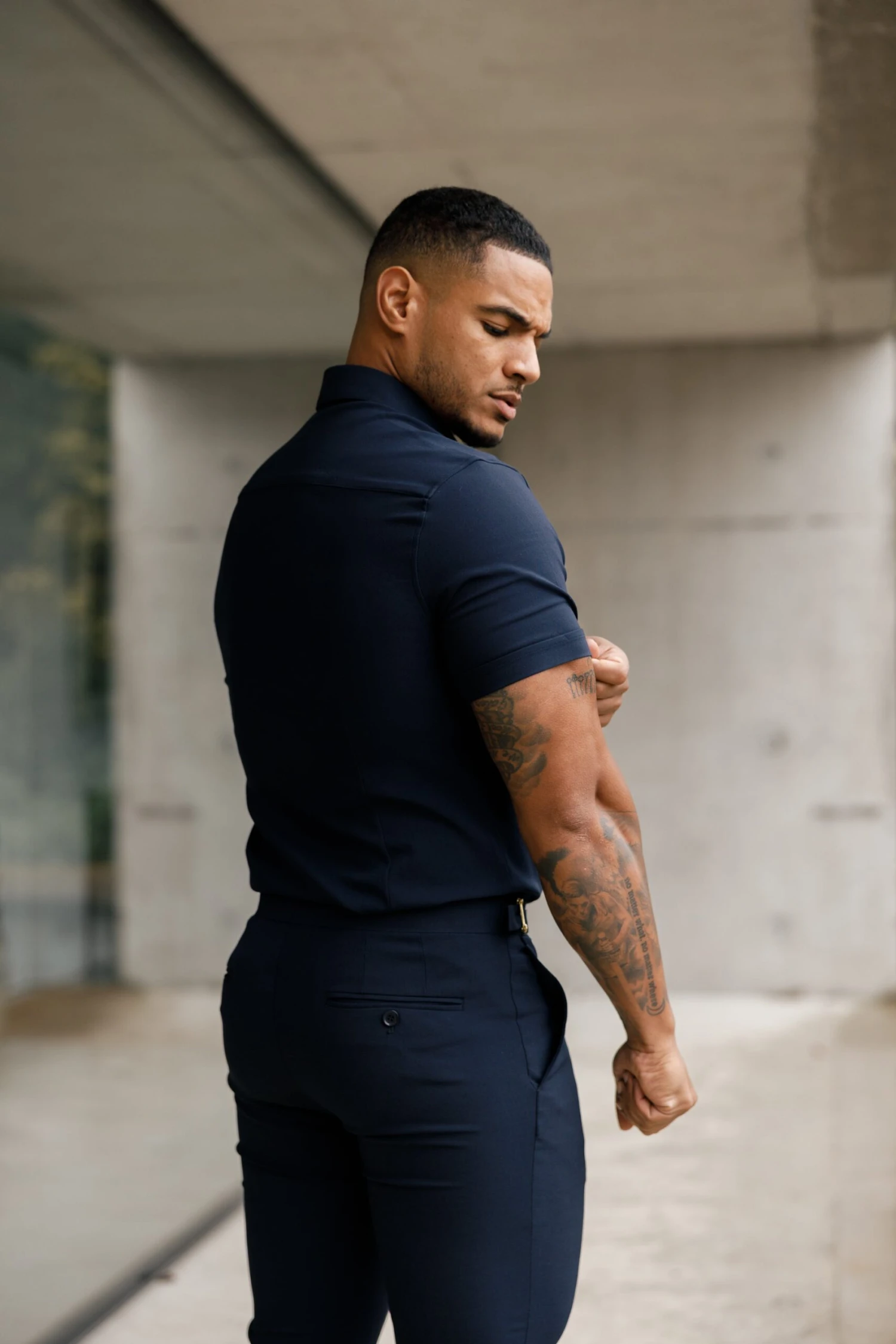 Father Sons Super Slim Scuba Navy Short Sleeve Stretch - FS832 - Image 8