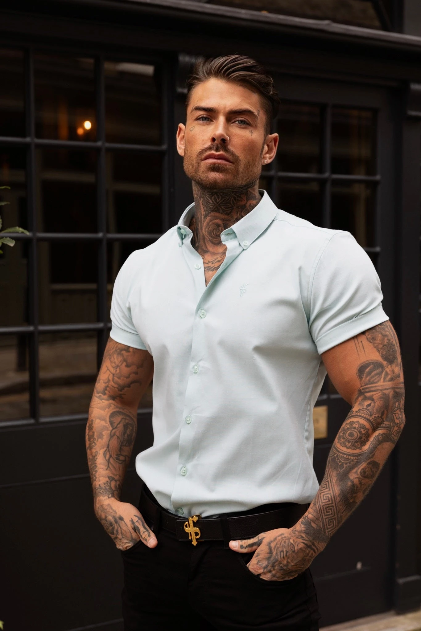 Father Sons Classic Stretch Oxford Short Sleeve Mint - FS1011 - Image 4