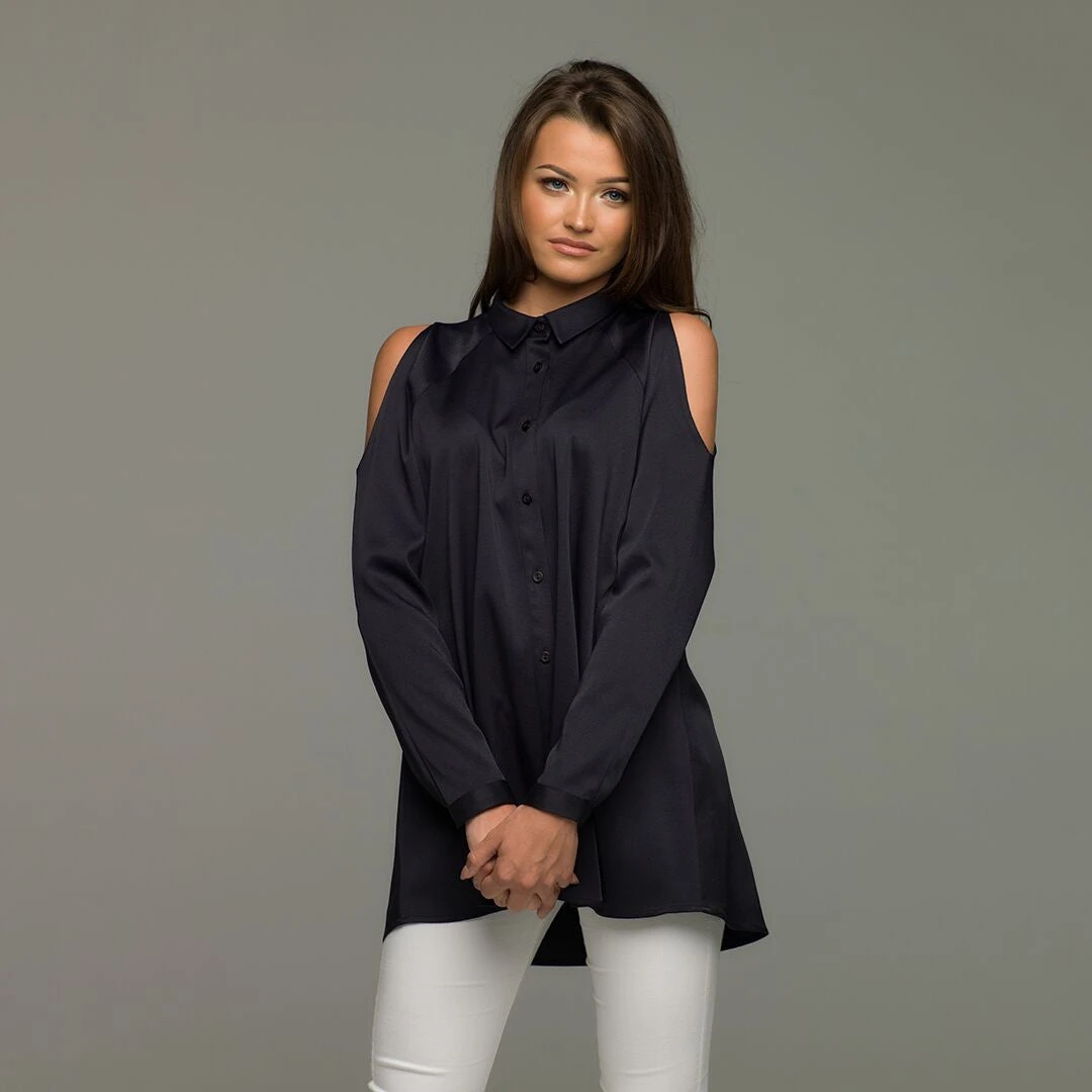 NAVY PEEP COLD SHOULDER - CT005 - Image 4