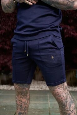 Father Sons Scuba Navy / Gold Elasticated Drawstring Pintuck Shorts - FSH1040