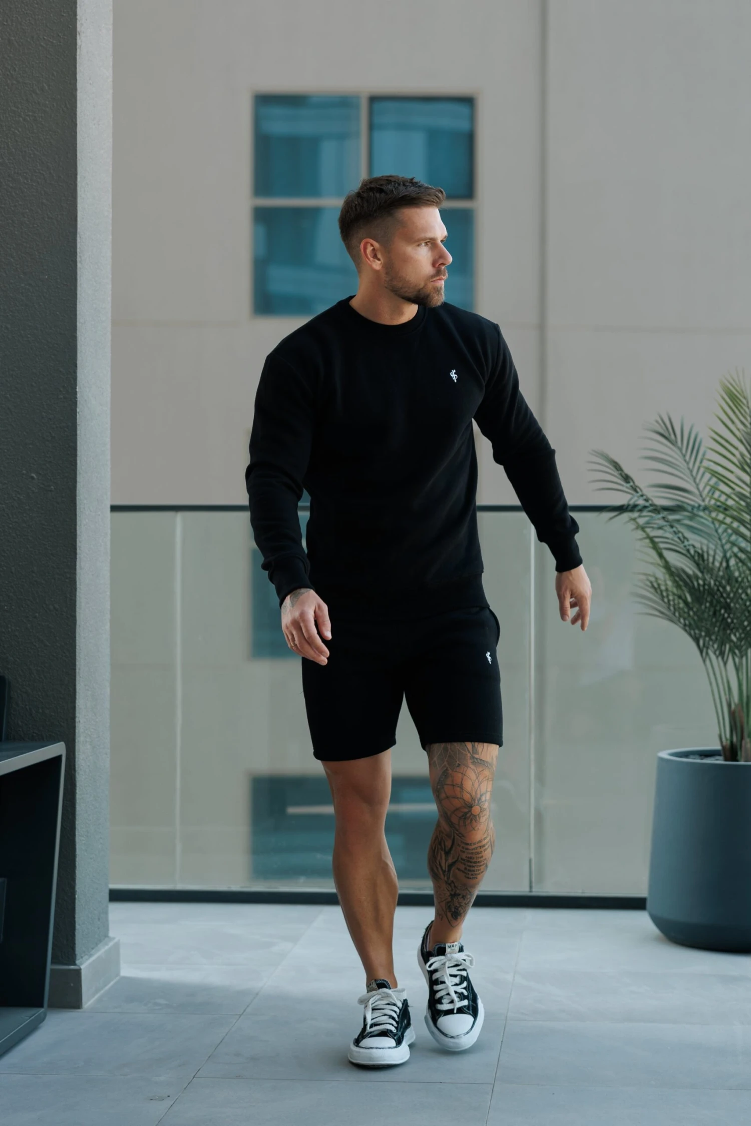 FS Plain Black Crew Jumper With FS Branding - FSH1183 - Image 5