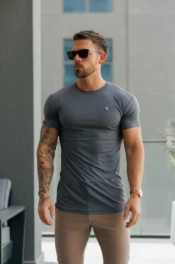 Father Sons Charcoal / Silver Bamboo Crew T Shirt - FSH1212 (PRE ORDER 14TH JULY)