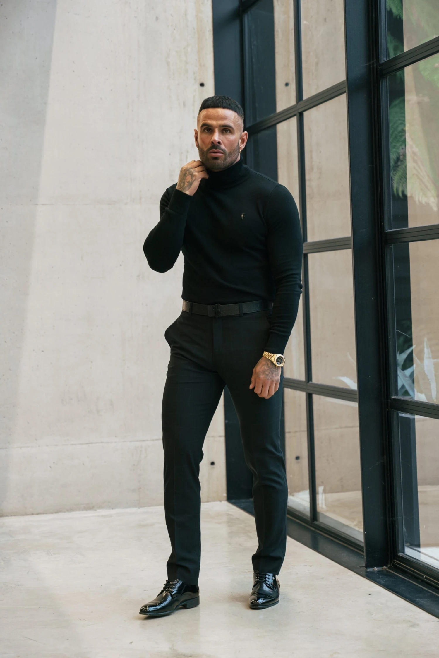 Father Sons Relaxed Formal Black / Silver Check Trouser - FSTR014 - Image 9