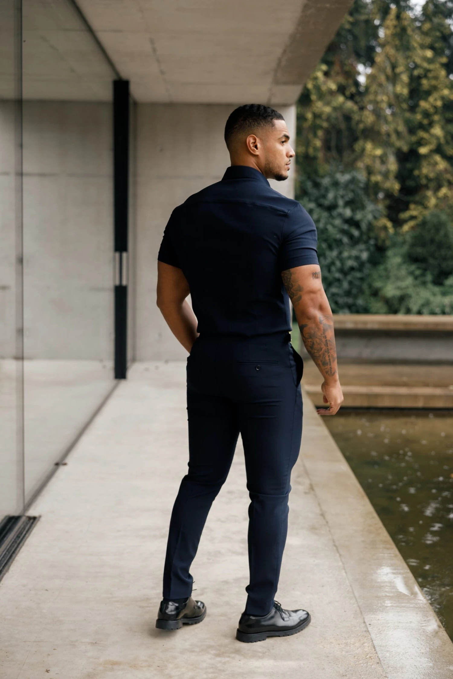 Father Sons Super Slim Scuba Navy Short Sleeve Stretch - FS832 - Image 10