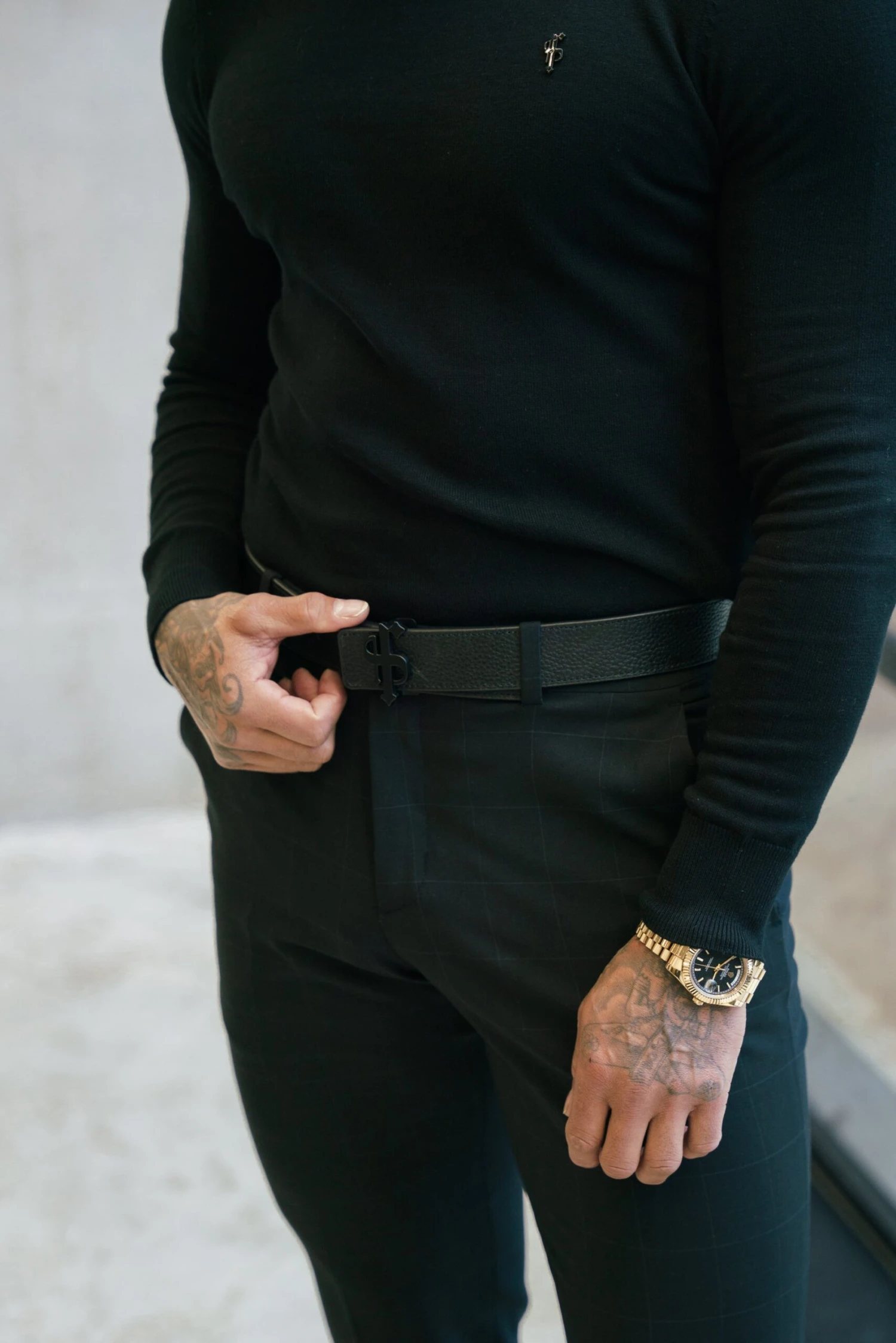 Father Sons Relaxed Formal Black / Silver Check Trouser - FSTR014 - Image 11