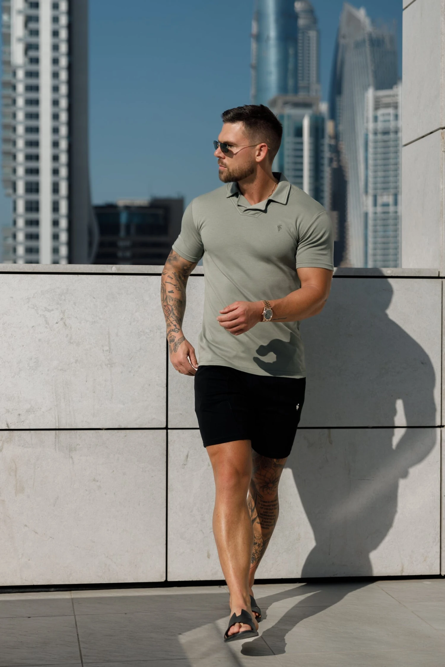 Father Sons Classic Olive Polo Shirt With Revere Collar - FSH1065 - Image 4