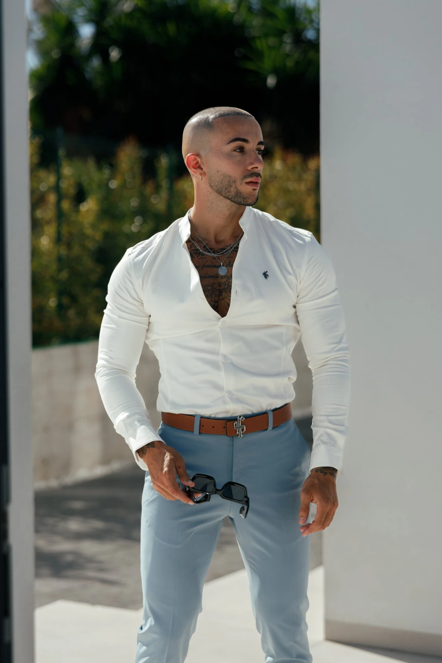 Father Sons Slim Formal Airforce Blue Stretch Trousers - FST025 - Image 6