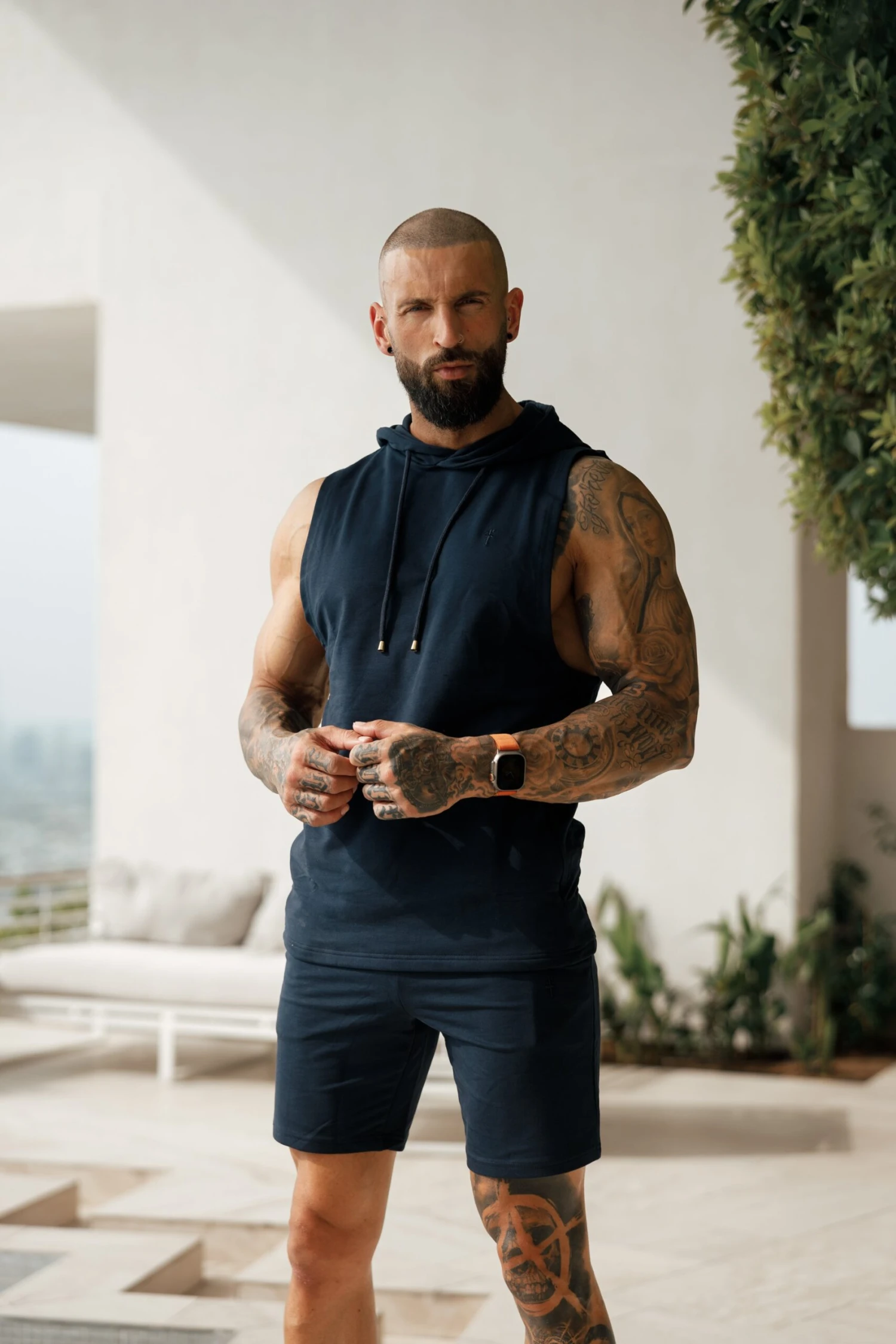 Father Sons Navy Elasticated Shorts - FSH902 - Image 4